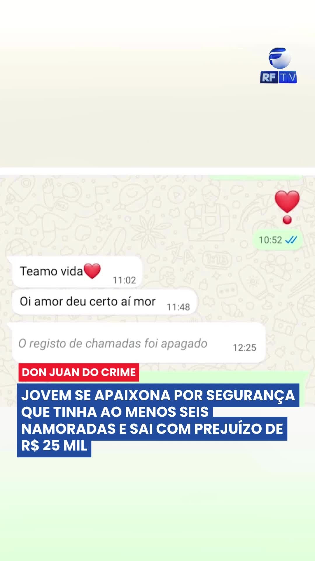 💔 Golpe do amor: jovem descobre traição e perde R$ 25 mil!
Uma jovem de 25 anos acreditava ter encontrado o amor da sua vida em um segurança com quem se relacionava há 3 anos… mas tudo desmoronou quando descobriu que ele mantinha pelo menos outras 6 namoradas ao mesmo tempo!
Além da traição, ela ainda foi vítima de promessas falsas, manipulações e chantagens emocionais, acumulando um prejuízo de R$ 25 mil.
⚠️ Fique atento: nem todo romance é o que parece…
#GolpeDoAmor #Traição #Notícia #FiqueLigado #RelacionamentoAbusivo