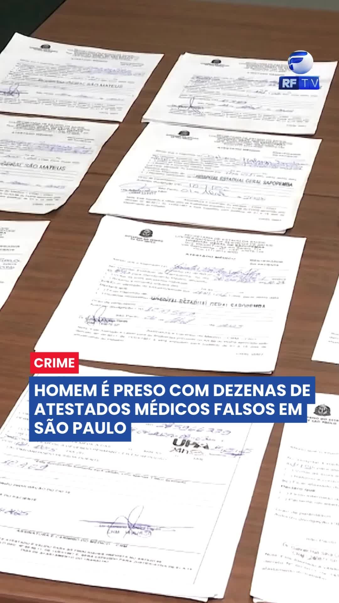 🚨 Homem é preso em SP com atestados médicos falsificados!
Os documentos eram vendidos por R$100 a R$150, com carimbos de médicos reais e timbres de hospitais públicos.
A polícia investiga a origem dos formulários e quem comprou os atestados. O suspeito ainda destruiu celulares para atrapalhar a investigação.
⚖️ A pena pode chegar a 6 anos de prisão!
📢 Falsificar documentos é crime! A verdade sempre prevalece.
#RFTV #AtestadoFalso #Fraude #JustaCausa #Notícia #Polícia #SãoPaulo #