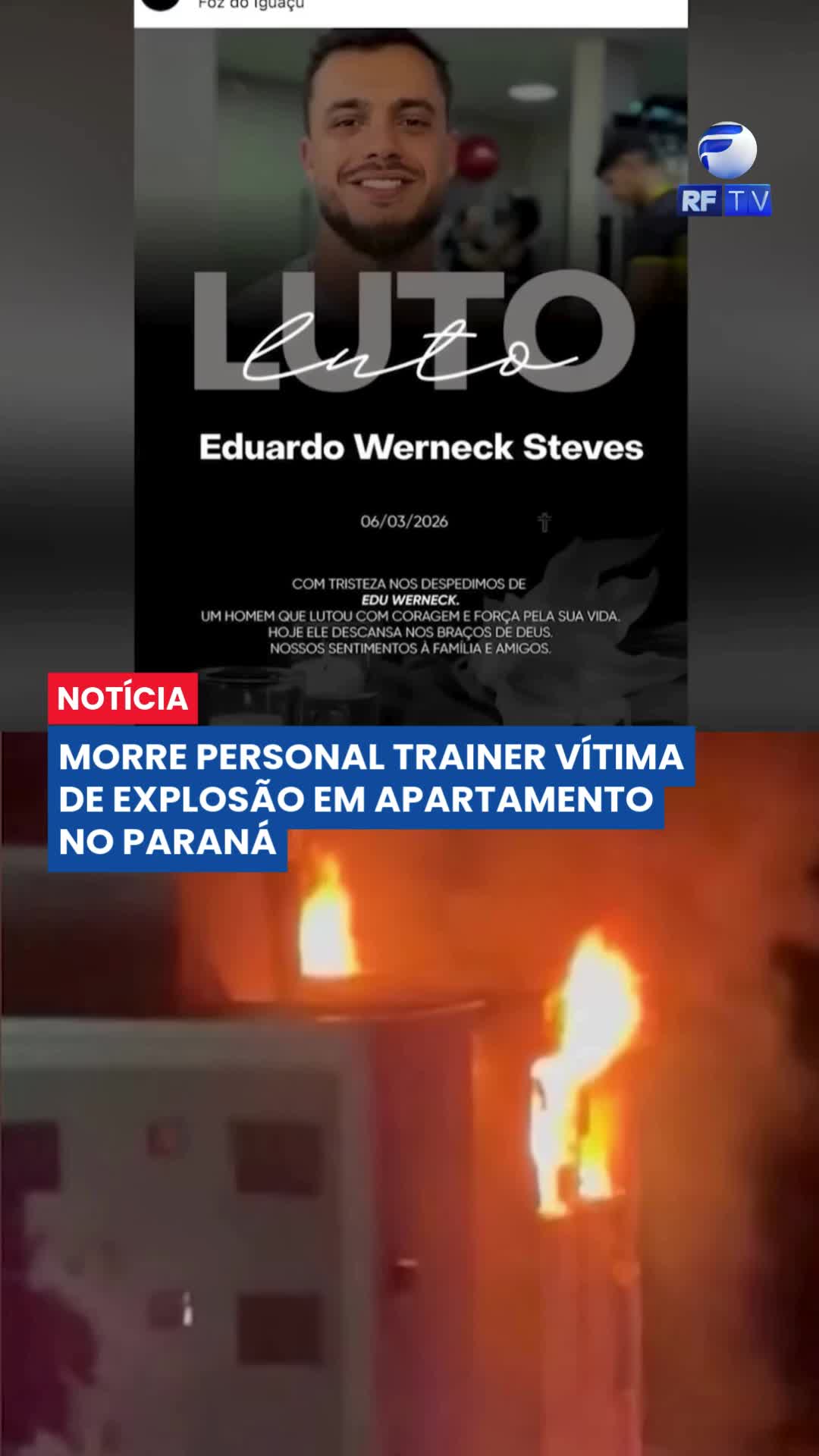 ⚫ Personal trainer morre após explosão em apartamento no Paraná

O personal trainer Eduardo Werneck Stevens morreu na madrugada desta sexta-feira (6), no Hospital Universitário Evangélico Mackenzie, em Curitiba (PR). Ele não resistiu aos graves ferimentos causados por uma explosão em seu apartamento, ocorrida na última quinta-feira (26), em Foz do Iguaçu.

Eduardo sofreu queimaduras em cerca de 90% do corpo após o acidente e estava internado desde então. Apesar dos esforços da equipe médica, ele acabou não resistindo.

A Polícia Civil do Paraná (PCPR) atendeu a ocorrência e segue investigando as causas da explosão no apartamento. A corporação ainda aguarda a conclusão dos laudos periciais.

Em nota, o hospital informou que, desde a admissão, o personal recebeu assistência integral da equipe médica, com todos os recursos disponíveis para o atendimento, e também manifestou solidariedade aos familiares e amigos.

#Paraná #Curitiba #FozDoIguaçu #Explosão #Tragédia #Luto #Notícia #Brasil #Investigação