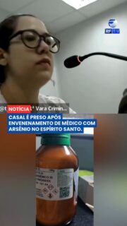 Um médico residente na Praia do Canto, em Vitória, foi vítima de uma tentativa de homicídio por envenenamento. As investigações apontam que a substância utilizada foi o arsênio, um elemento químico altamente tóxico.

O caso ganhou repercussão nacional e viralizou nas redes sociais após a confirmação da prisão de um casal suspeito de envolvimento direto no crime. Segundo informações preliminares, a motivação ainda está sendo apurada pelas autoridades locais.

A polícia efetuou as prisões preventivas e segue coletando depoimentos para esclarecer a dinâmica do ocorrido e como o veneno foi administrado. O estado de saúde da vítima e os detalhes sobre a relação entre os envolvidos permanecem sob sigilo para não comprometer o inquérito policial.

Redator Anti-Plágio de Notícias
Gem personalizado
Redator Anti-Plágio de Notícias disse
Aqui estão as hashtags sugeridas para maximizar o alcance dessa notícia nas redes sociais:

#noticias #policial #vitoria #praiadocanto #justiça #rftvoficial #viral #jornalismo