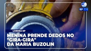 Menina fica com dedos presos no gira-gira da Praça Maria Buzolin