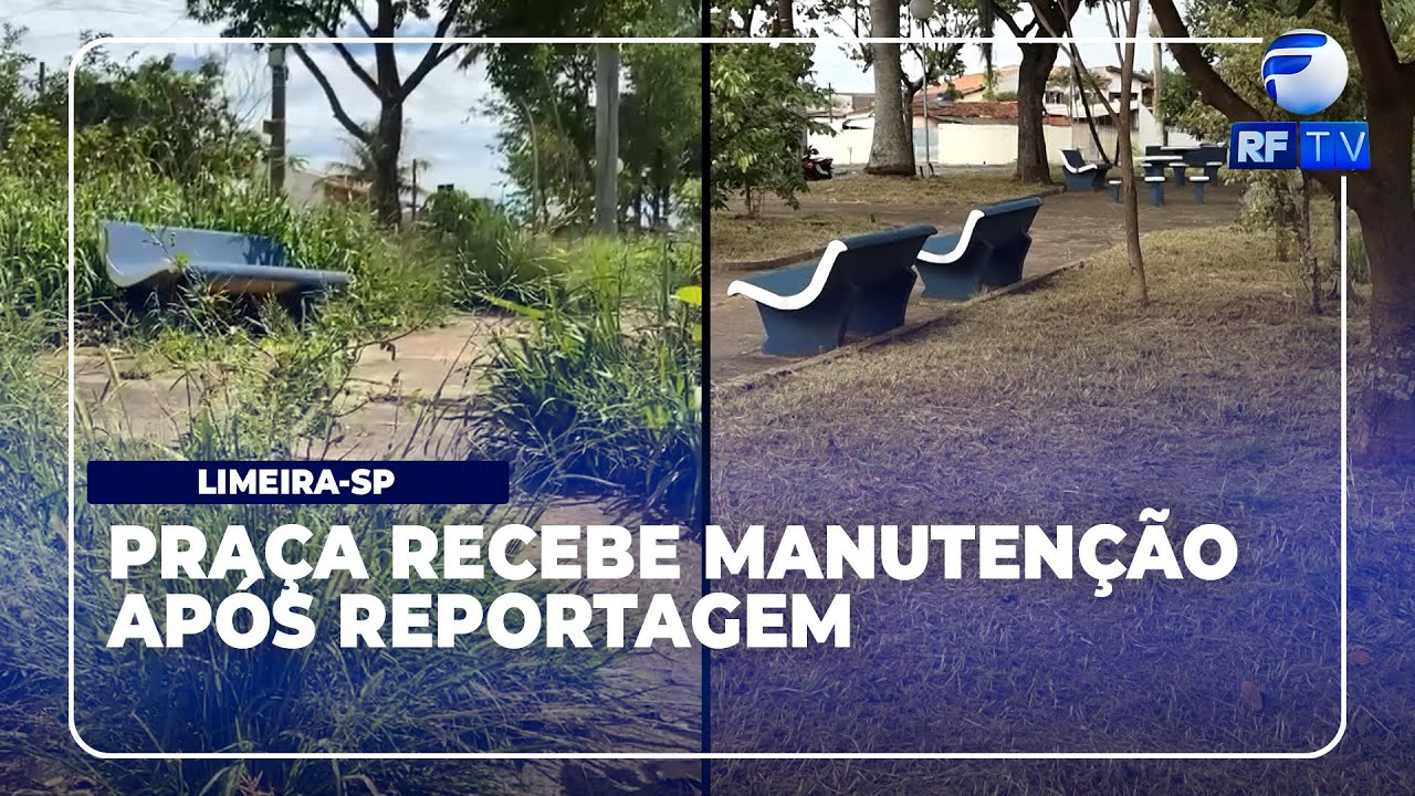 Praça do Jardim São Luiz, em Limeira, recebe limpeza após reportagem